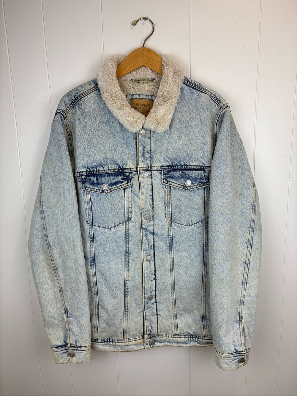Men's Pull & Bear Fleece Lined Jean Jacket